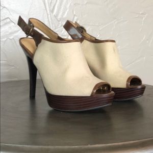 Canvas sling-back sandals